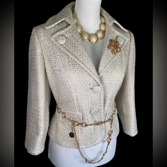 Wool Blend Tweed Cropped Jacket. B31 - Picture 16 of 16